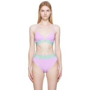 NIB 	VERSACE UNDERWEAR Purple Greca Border Bralette Size 30 XS